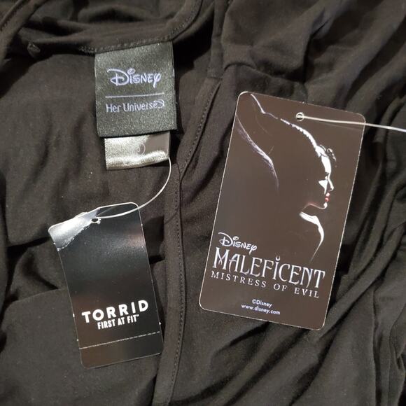 Torrid X Disney Her Universe Maleficent 2 Black Jersey Hi-Low Dress Size 3X NWT - Picture 9 of 15